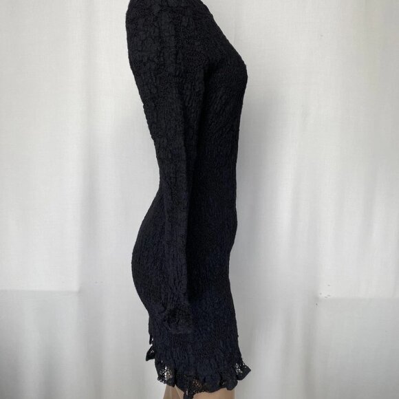 The Kooples Women’s Lace Ruffled Long-Sleeve Mini Dress – Black – Size 1/S - Picture 7 of 11